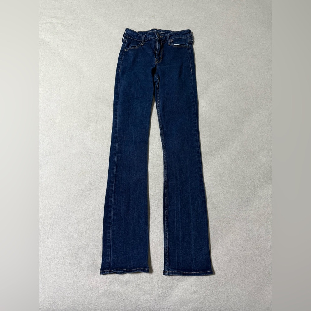 Old Navy Jeans Womens Size 0 Blue Dark Wash High Rise WOW‎ Bootcut Stretch